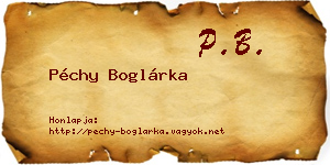 Péchy Boglárka névjegykártya